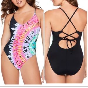 .Salt and Cove One Piece Multicolored Bathing Suit  Size Medium Junior